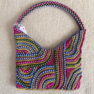 Colorful Abstract Beaded Women's Hobo Bag